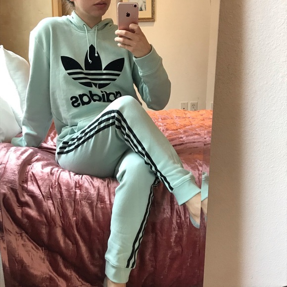 adidas mint green tracksuit